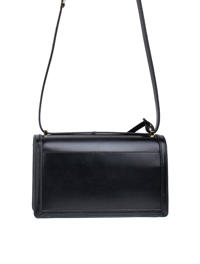 Loewe Barcelona Logo Engraved Shoulder Bag In Black
