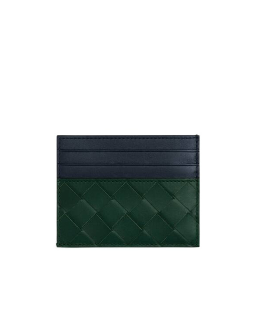 Bottega Veneta Intrecciato Leather Cardholder In Black