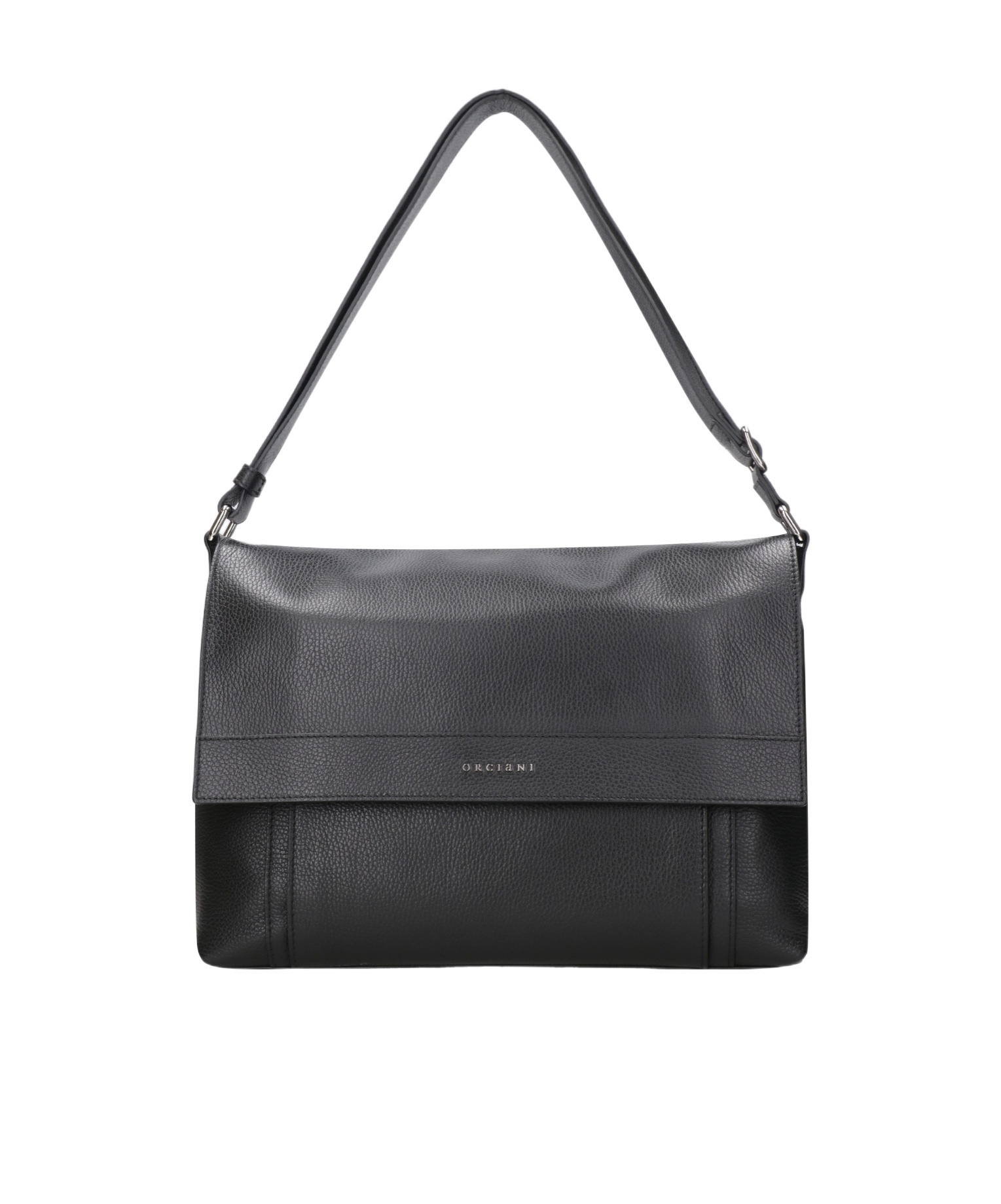 Orciani Flip Shoulder Bag In Black
