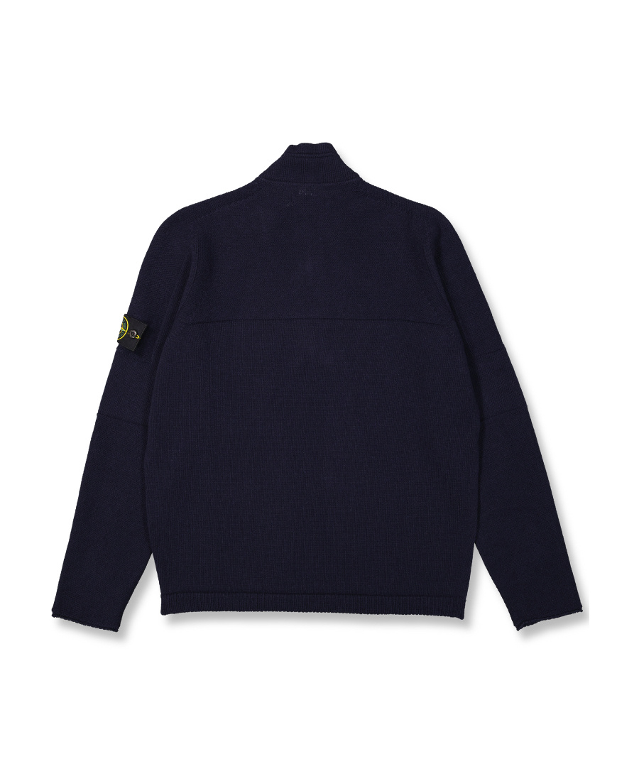 Stone Island Compass-motif Half-zip Sweatshirt In Blue