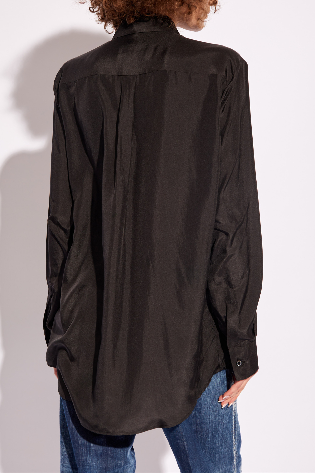 Dsquared2 Silk Button Up Shirt In Black