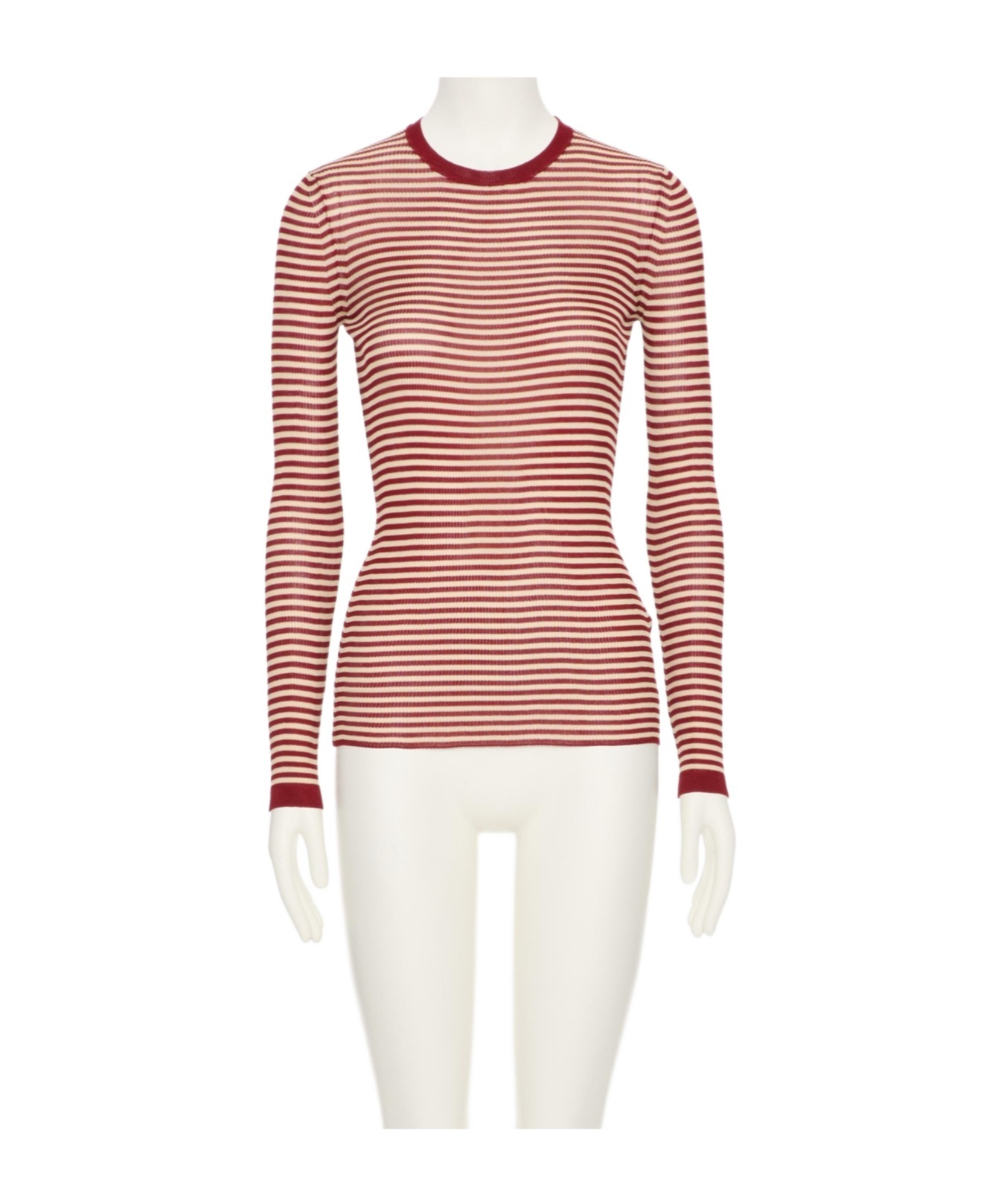 Valentino Striped Crewneck Knitted T-shirt In White