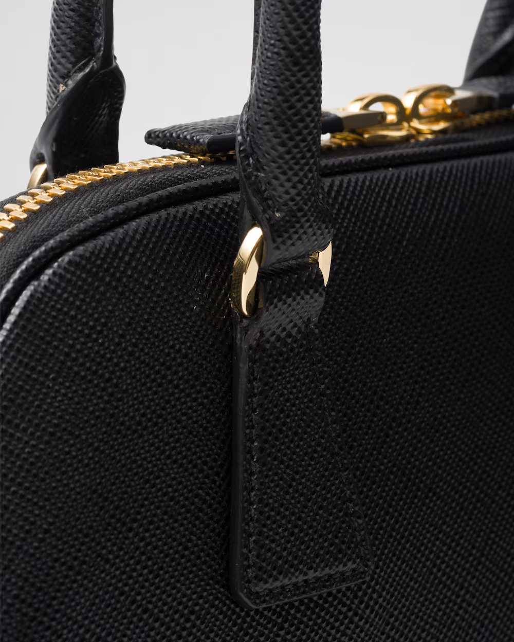 Prada Re-nylon And Leather Medium Top-handle Bag With Padlock In Black