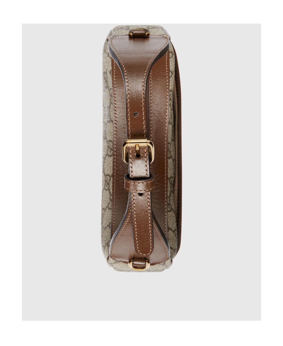 Shop Gucci Gg Half-moon Mini Bag In Nude