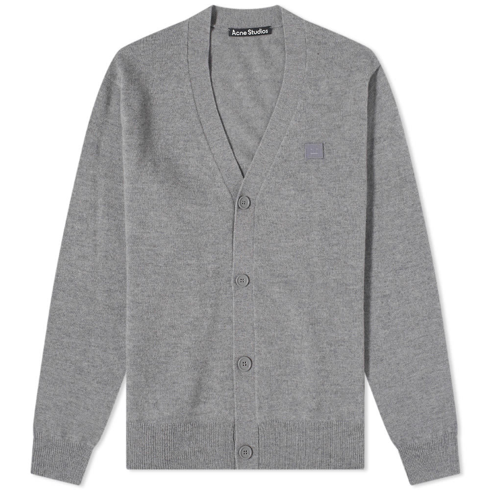 Acne Studios V-neck Wool Cardigan In Gray