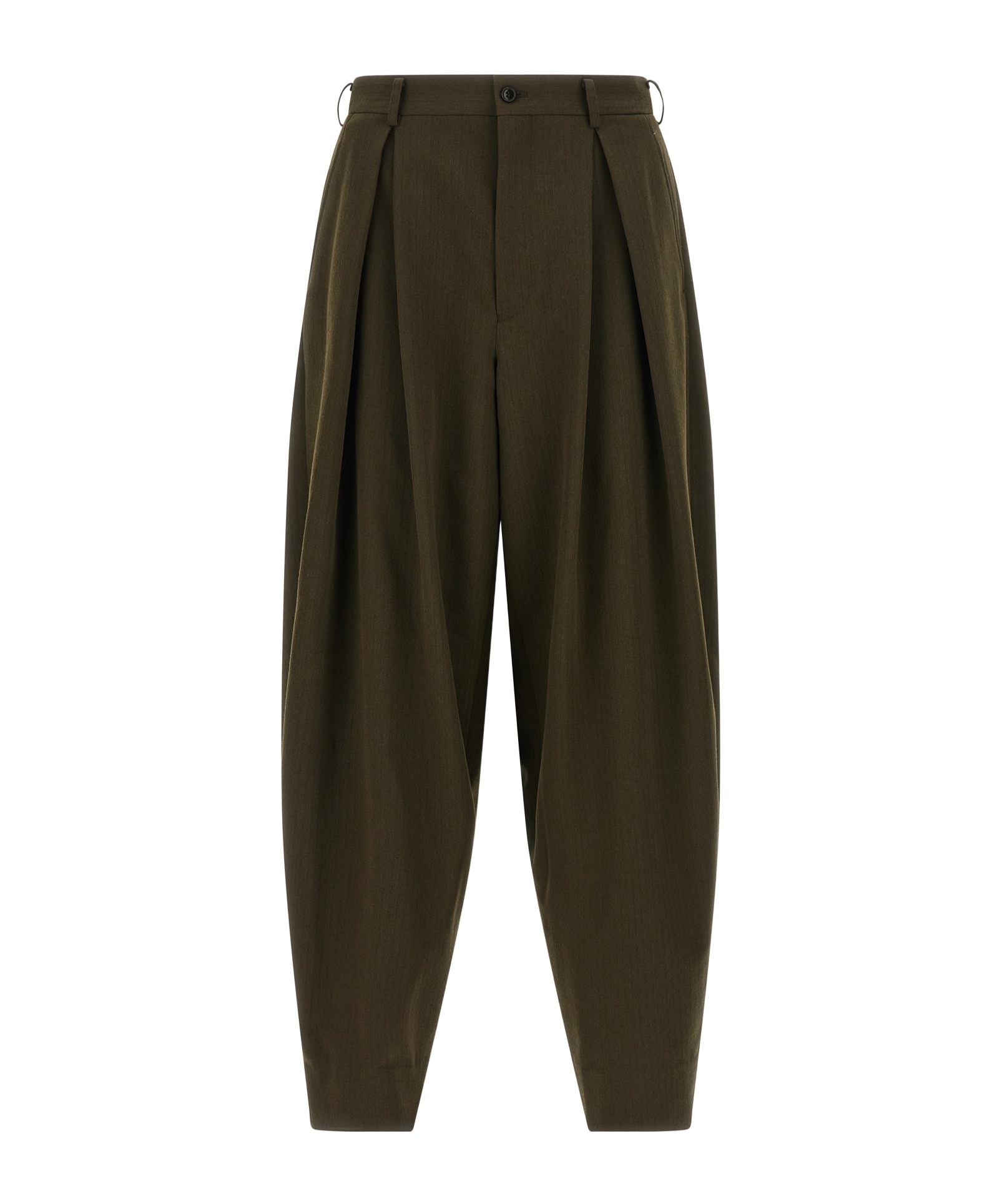 Comme Des Garçons Wool Trousers With Pleats And Side Pockets In Green