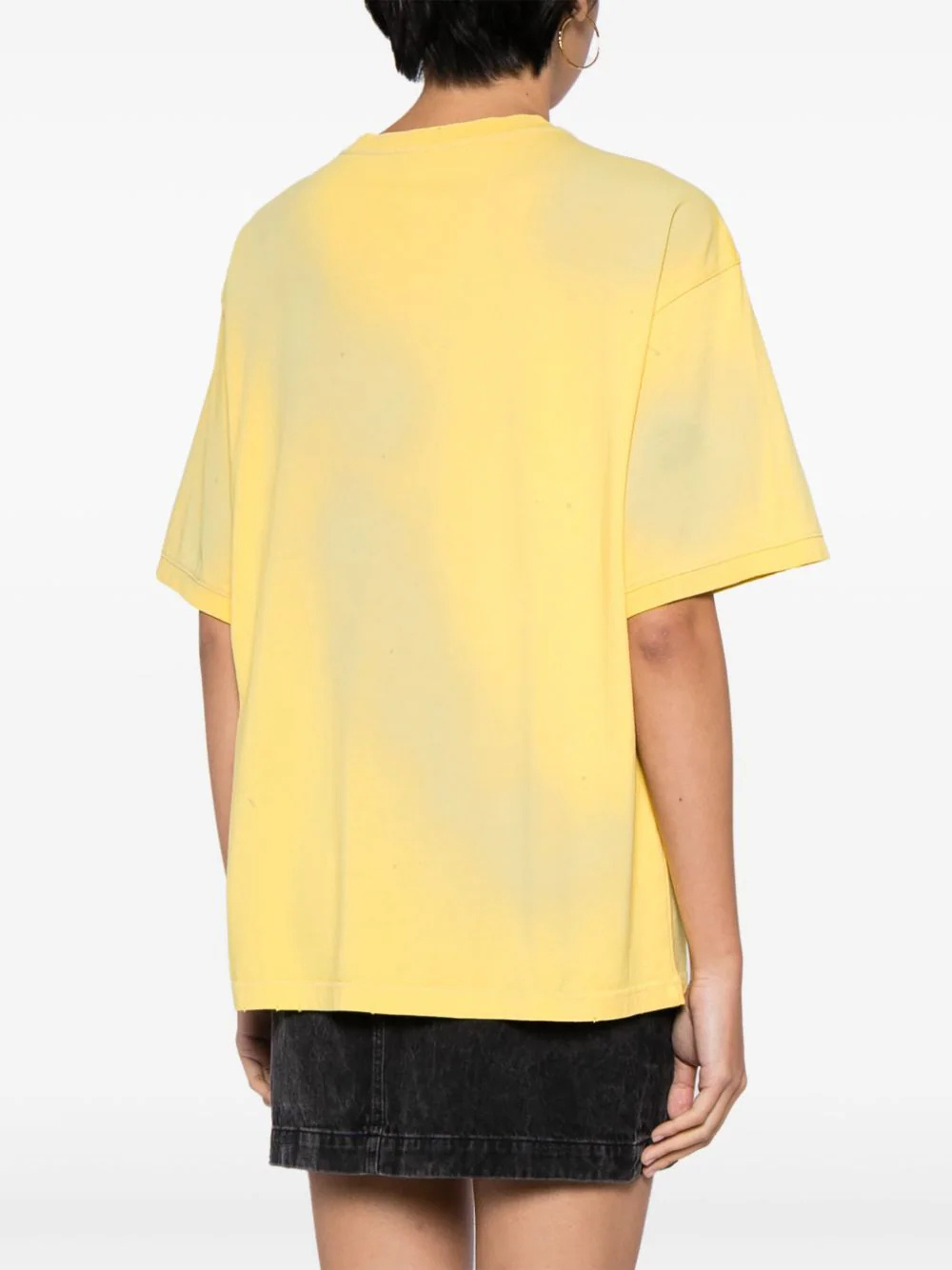We11 Done Graphic-print Cotton T-shirt In Yellow