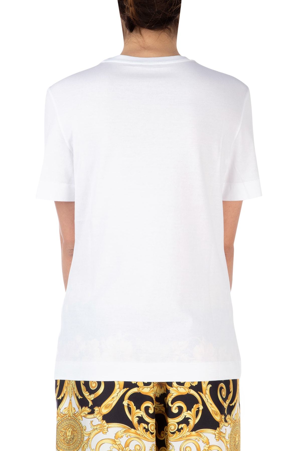 Versace Logo Printed T-shirt In White