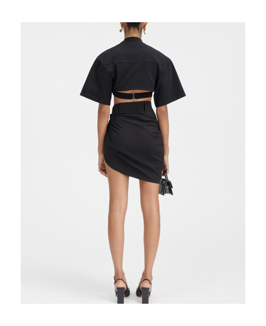 Jacquemus La Jupe Asymmetric Miniskirt In Black