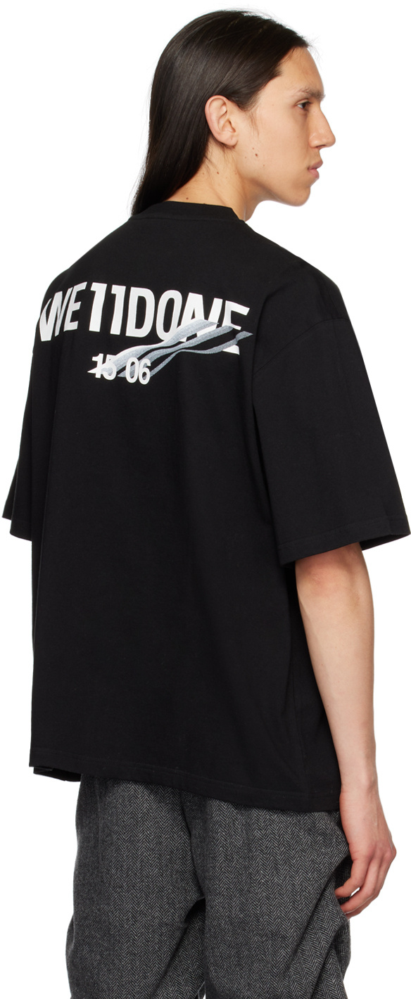 We11 Done Logo-patch Cotton T-shirt In Black
