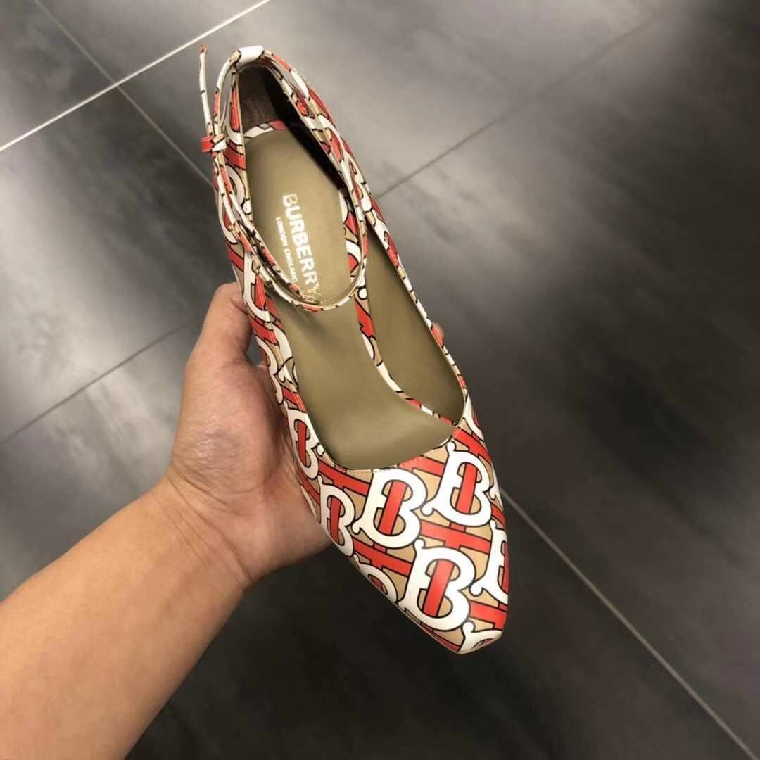 Burberry Tb Monogram Print Pumps In Multicolor
