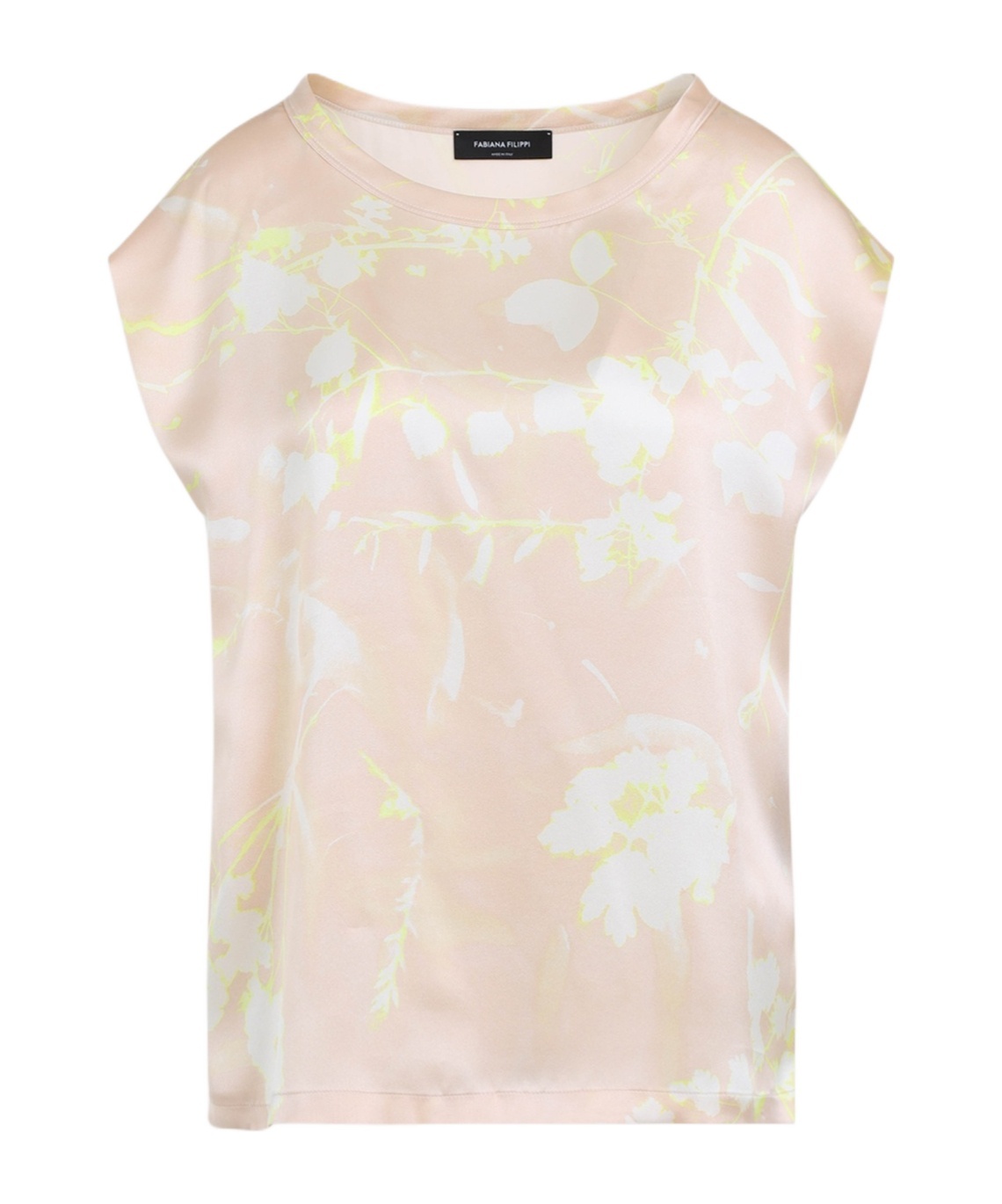 Fabiana Filippi Tilia Print Silk Top In Nude