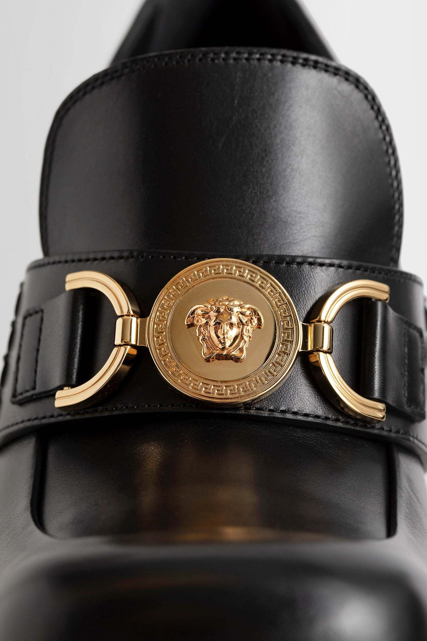 Shop Versace 130mm Medusa-motif Loafers In Black