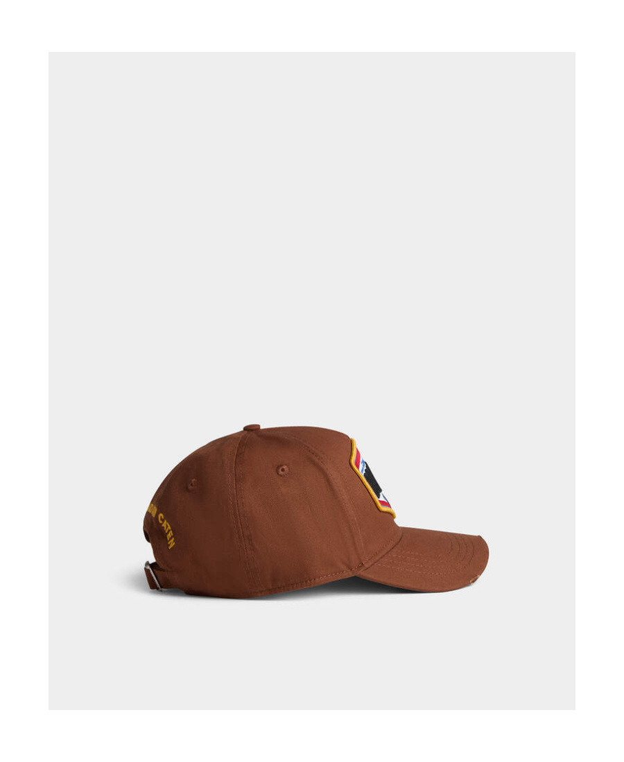 Dsquared2 Brown Cap With Embroidered Logo Patch In Brown