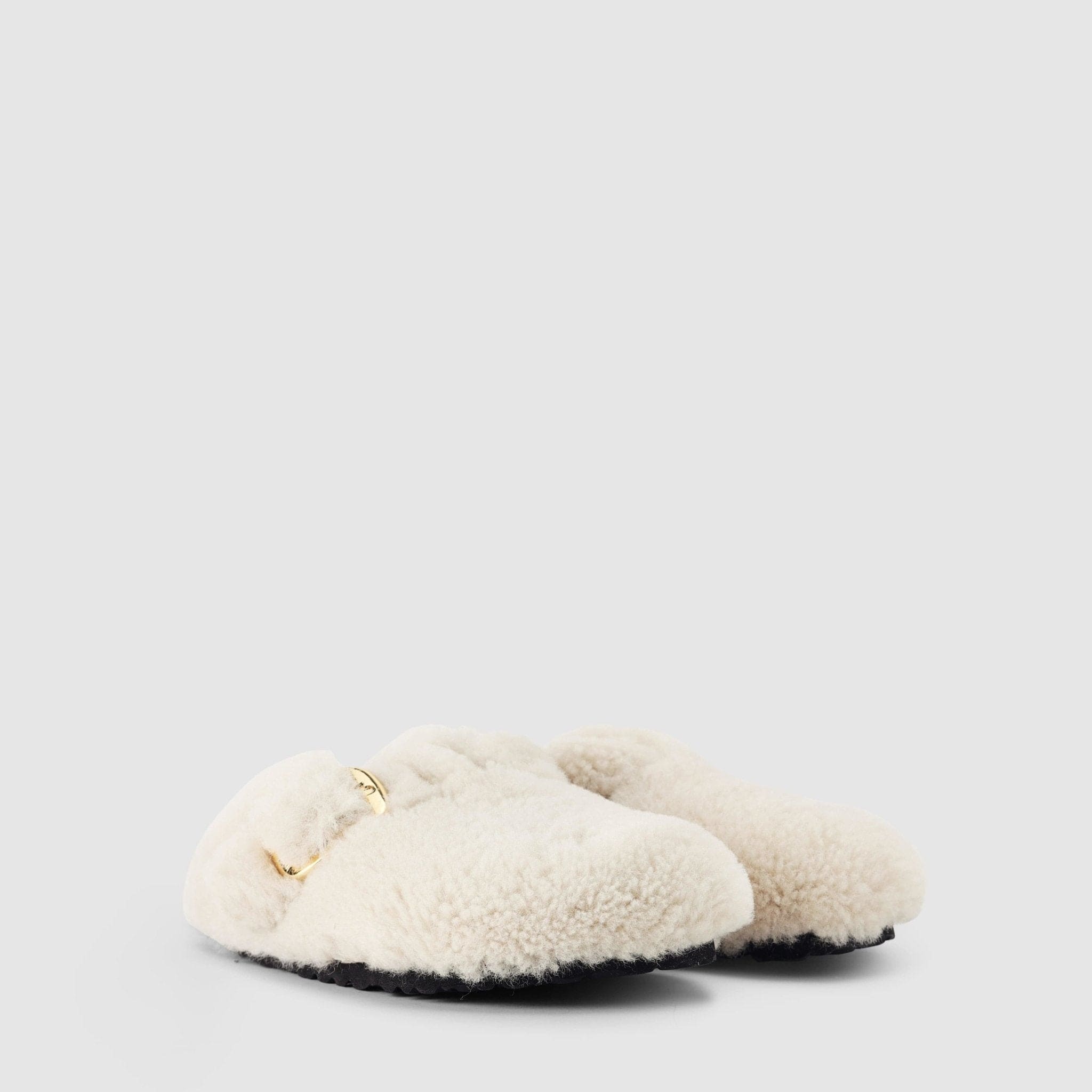 Shop Birkenstock Boston Buckled Platform Slides In Nude