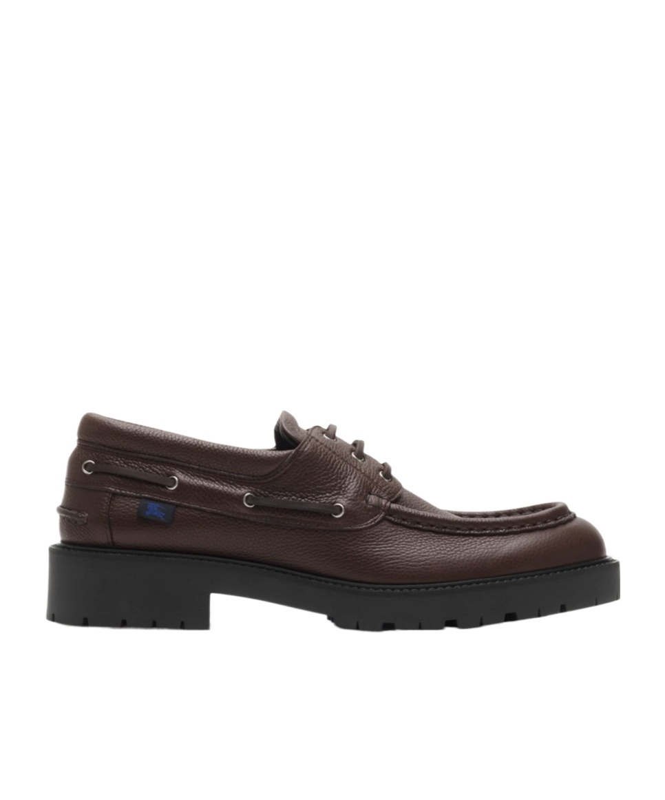 Burberry Raft Leather Loafers In Black