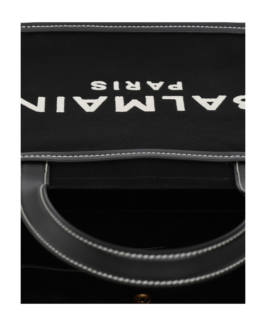 Balmain B-army 42 Canvas Tote Bag In Black