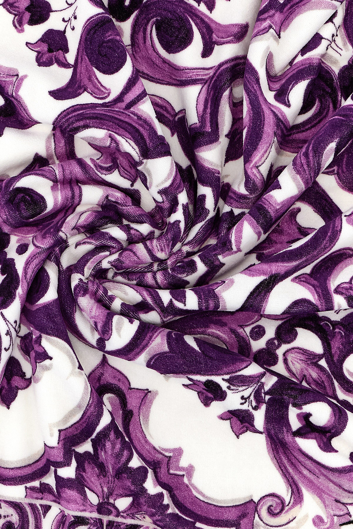 Dolce & Gabbana Dolce Gabbana Majolica Print Beach Towel In Purple