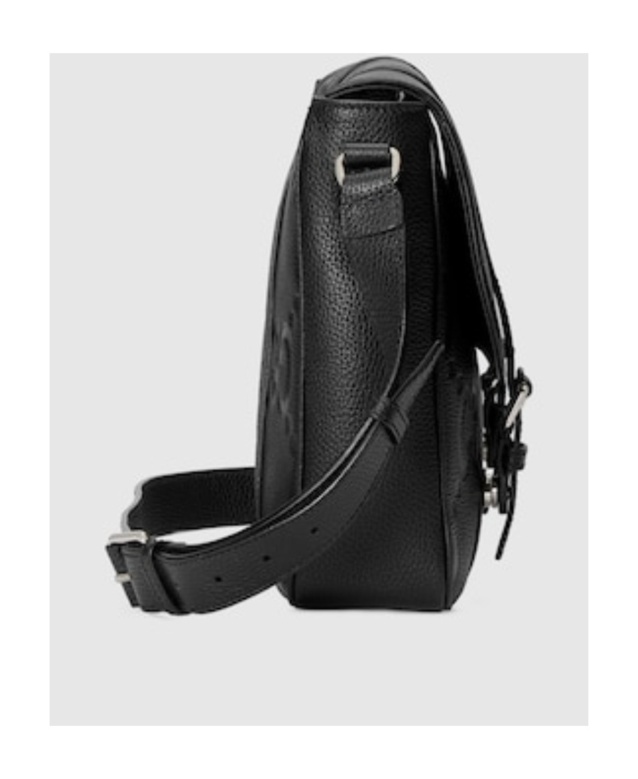 Gucci Jumbo Gg Medium Messenger Bag In Black