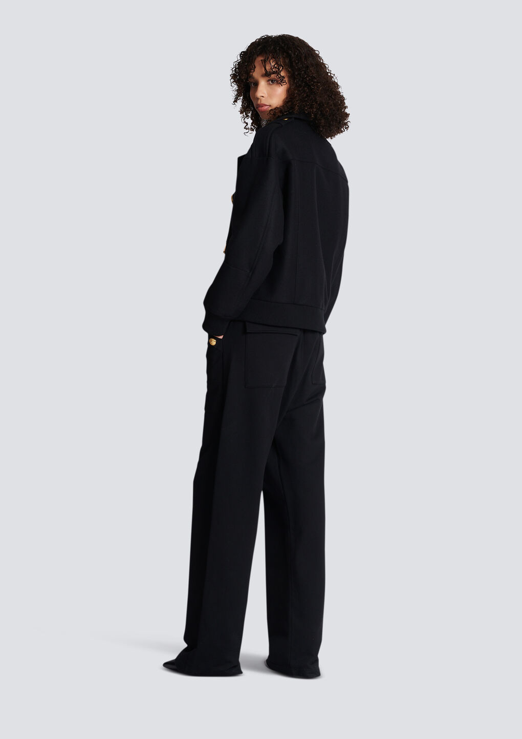 Balmain Zip-up Wool Jacket In Black