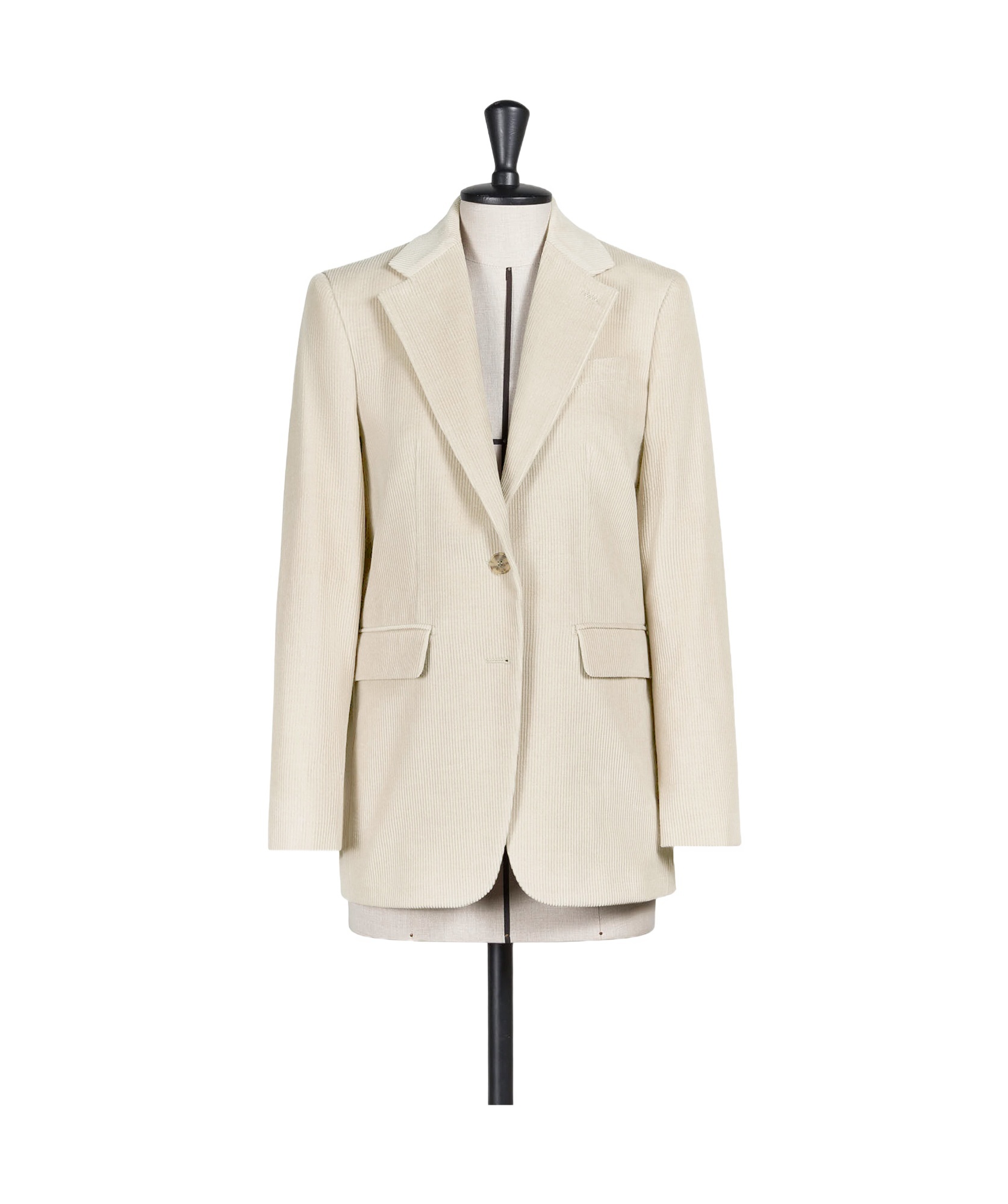 Max Mara Corduroy Single-breasted Cashmere Blazer In White