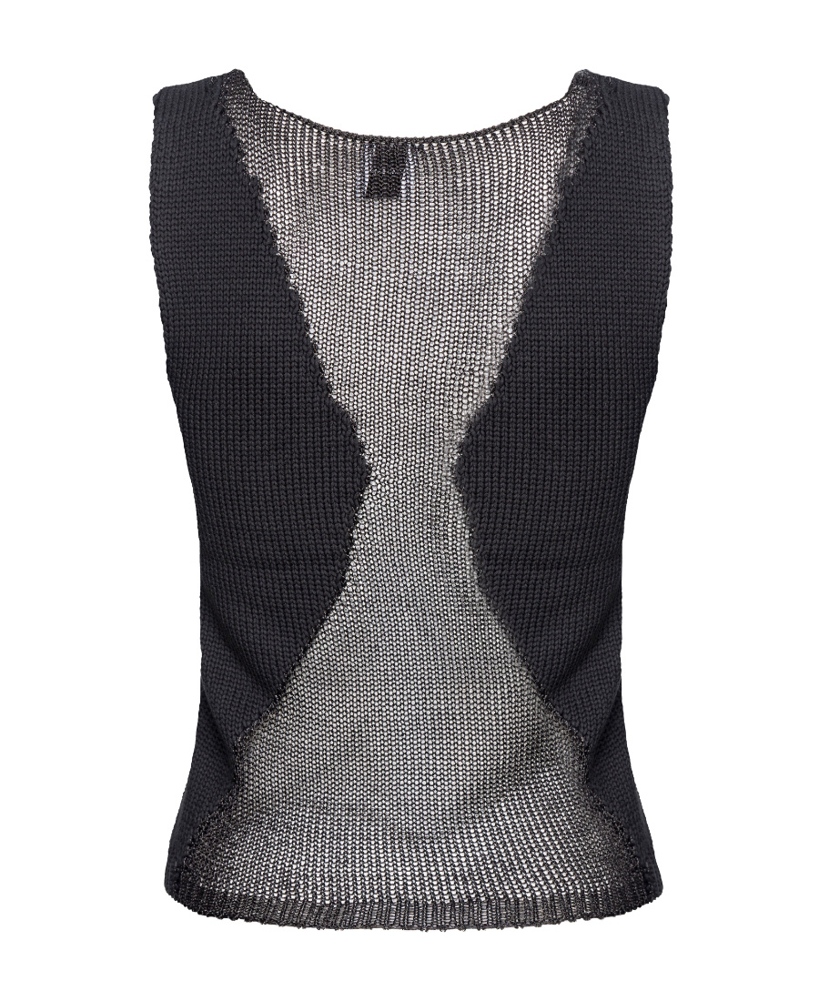 Pinko Mesh Tank Top In Black