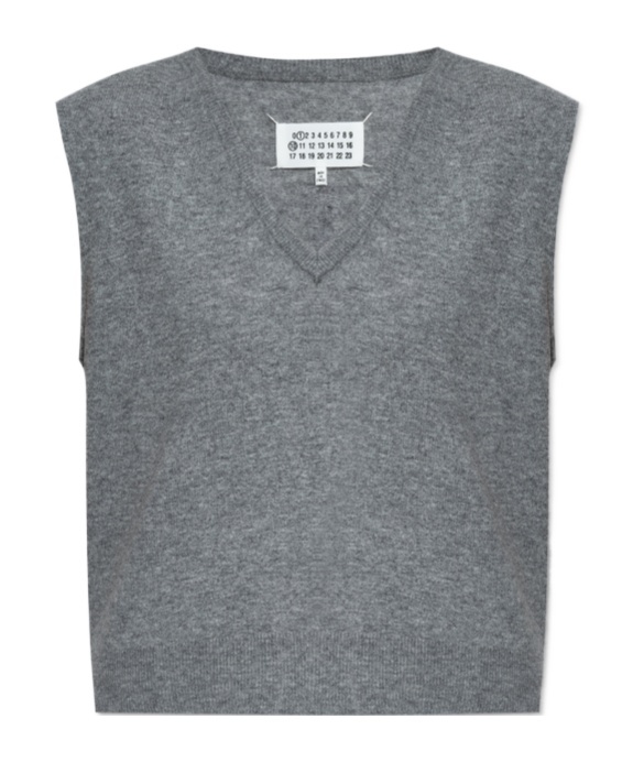 Maison Margiela Buttoned Long-sleeve Cardigan In Gray