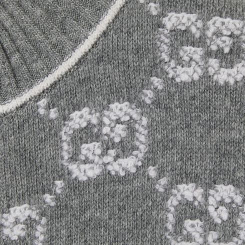 Gucci Long-sleeved Knitted Cardigan In Gray