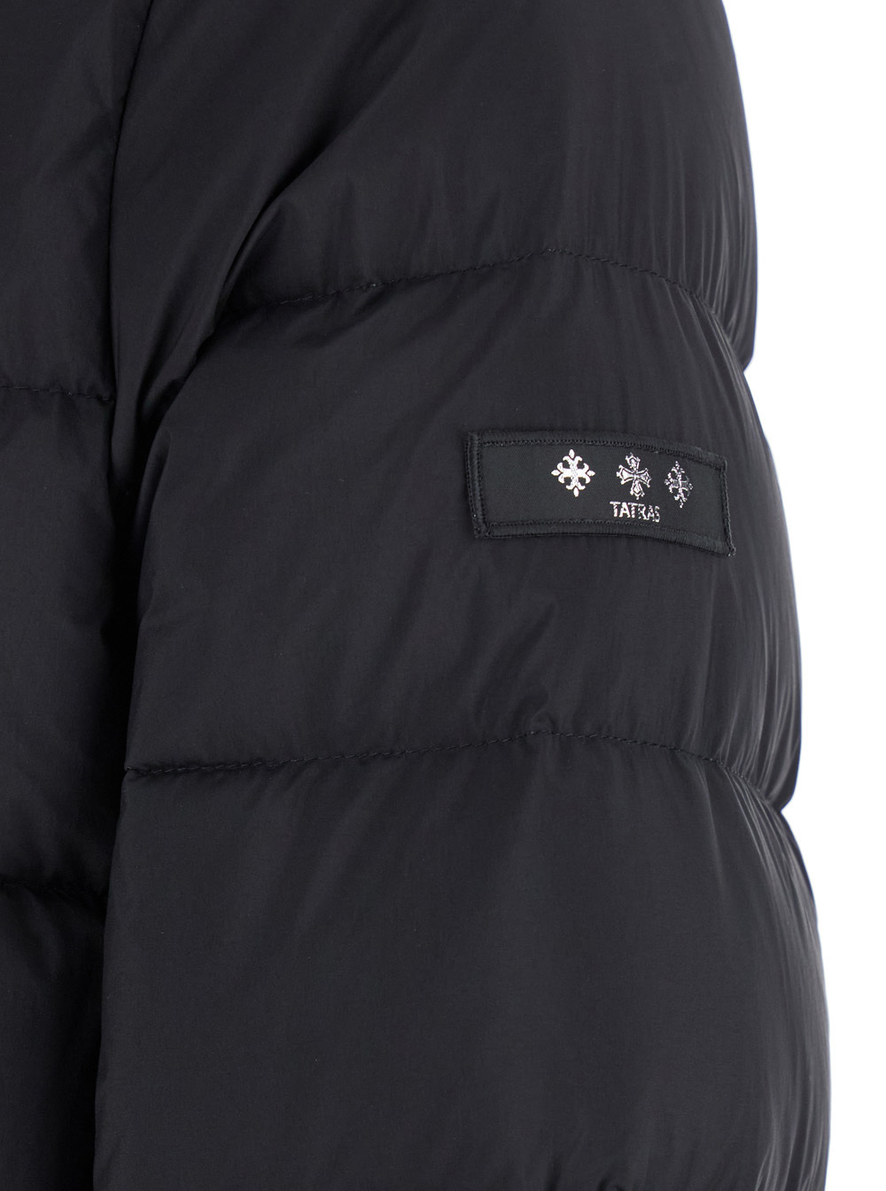Tatras Borbore Black Down Jacket With Hood And Logo Patch On The Side In Tech Fabric Man In Black