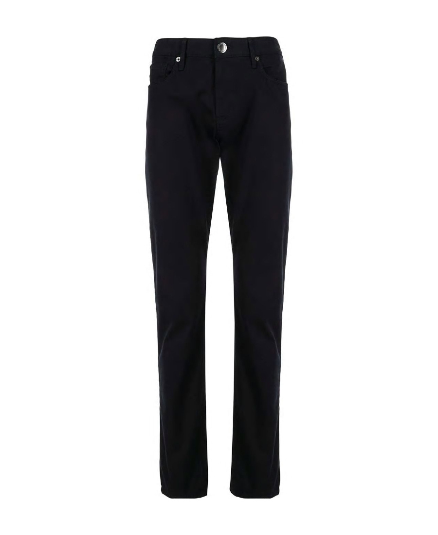 Emporio Armani Mid-rise Straight-leg Jeans In Black