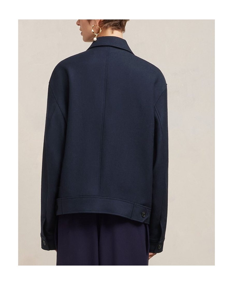 Ami Alexandre Mattiussi Oversize Virgin Wool Jacket In Blue