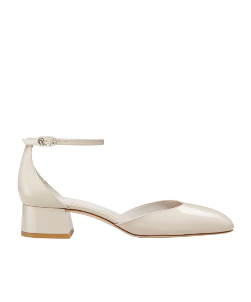 Stuart Weitzman Vivienne 35mm Patent-leather Pumps In Nude
