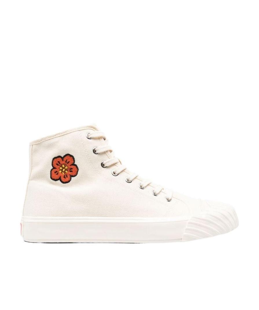 Kenzo High-top Canvas Sneakers In White