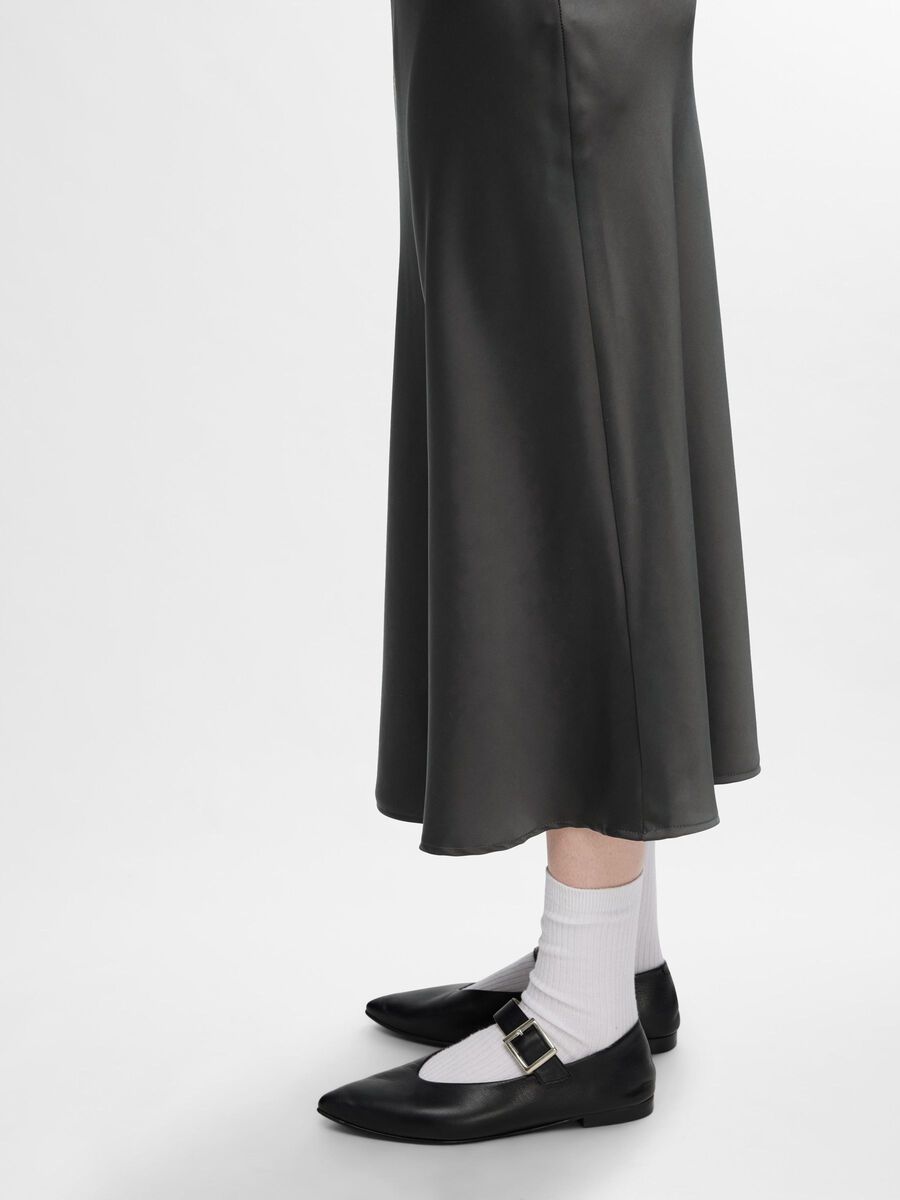 Selected Satin Midi Skirt