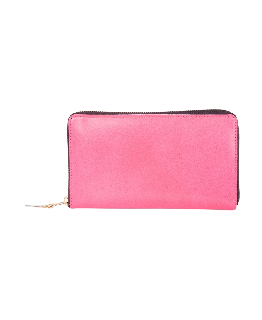 Comme Des Garçons Panel Zip Wallet In Pink
