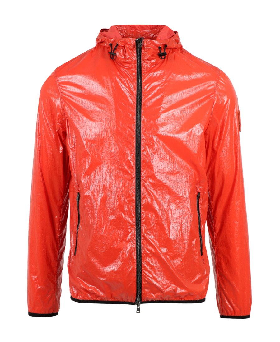 Herno High-shine Logo-patch Jacket In Orange