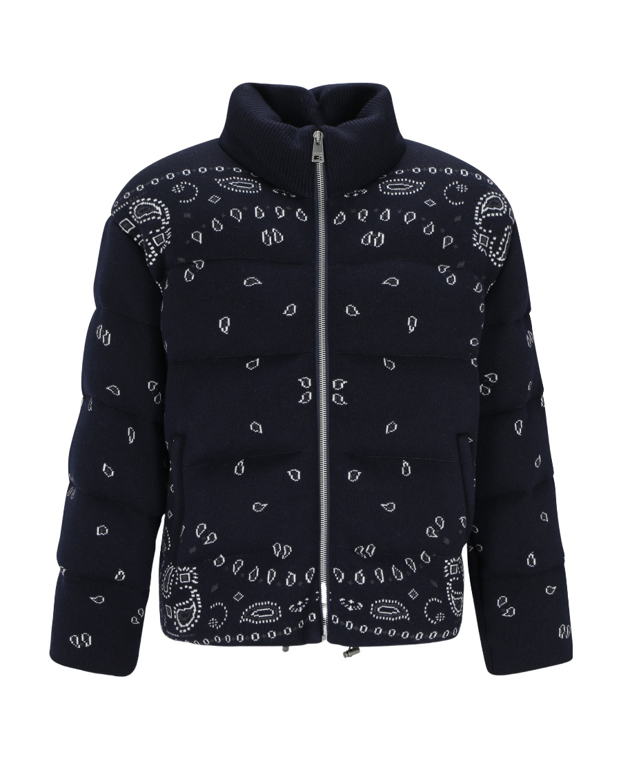 Alanui Down Jacket Wool Concealed Drawstring In Blue