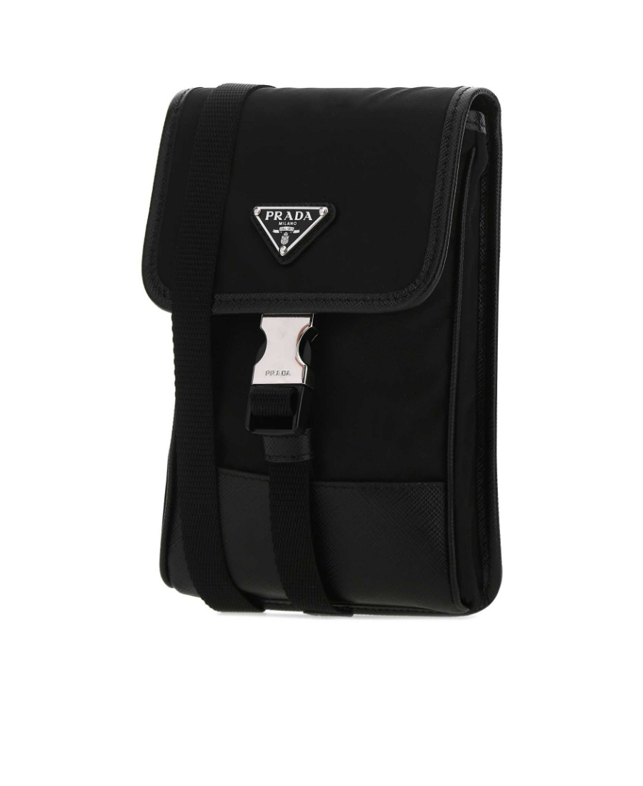 Prada Re-nylon Recycled Nylon Mobile Phone Bag In Black