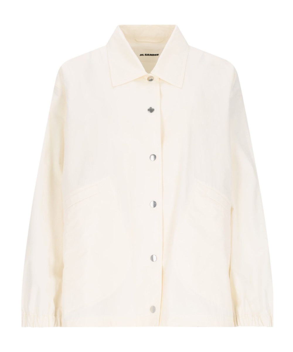 Jil Sander Logo-printed Textured Jacket In White