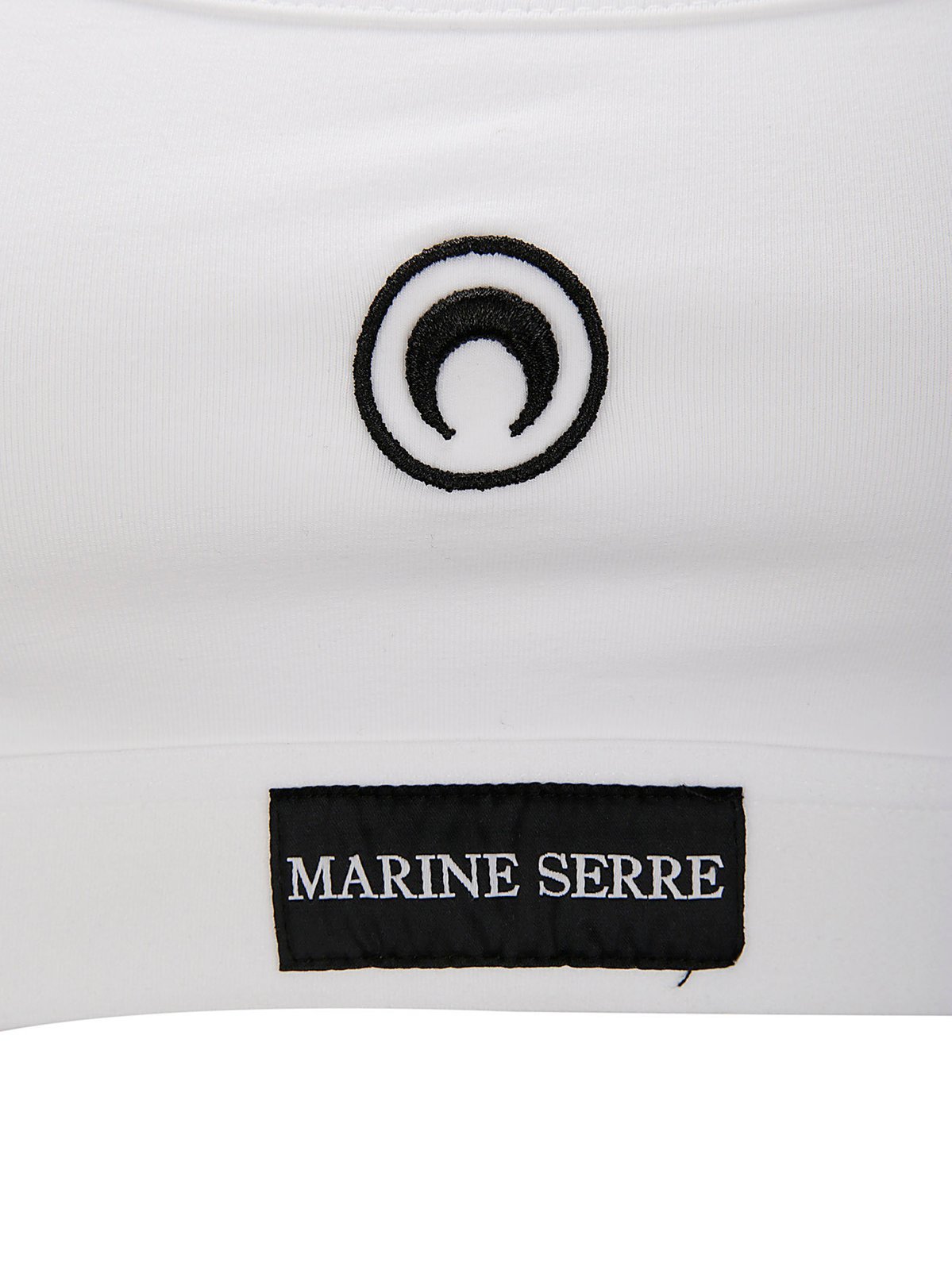 Marine Serre Stretch Jersey Sport Bra With Moon Logo