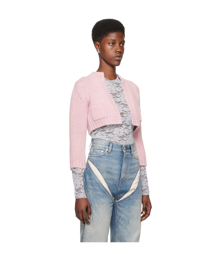 We11 Done Long-sleeved Bag Knitted Sweater In Multicolor