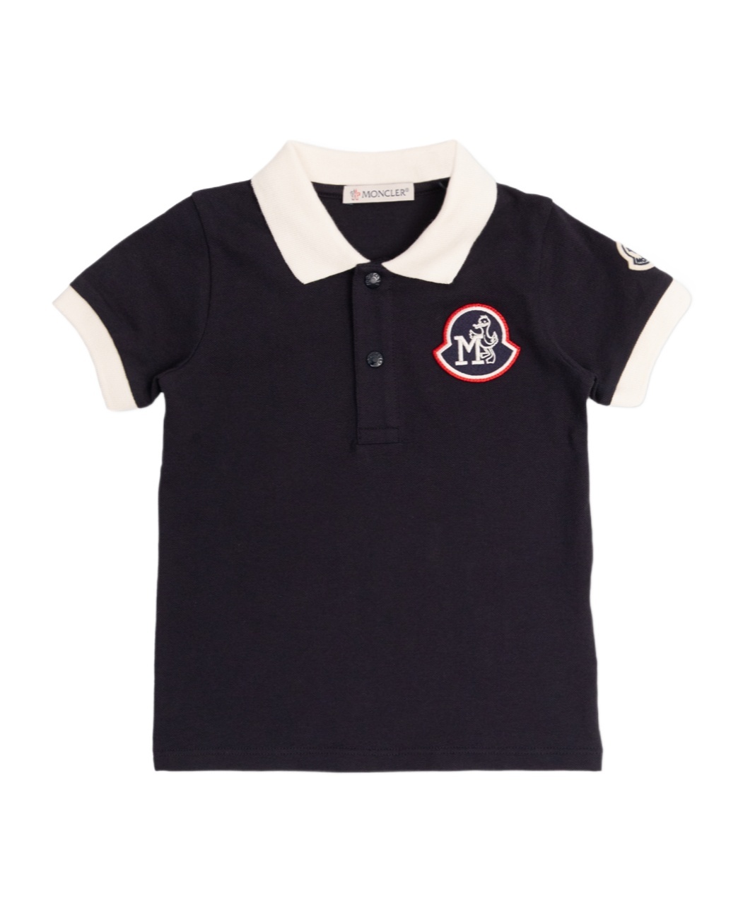 Moncler Logo-patch Piqué-weave Polo Shirt In Black