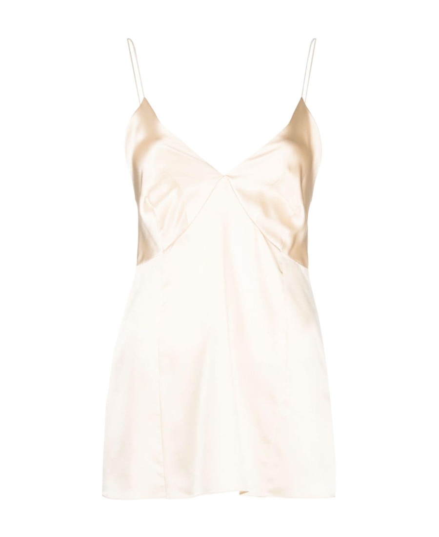 Khaite Grisella Silk-satin Top In White