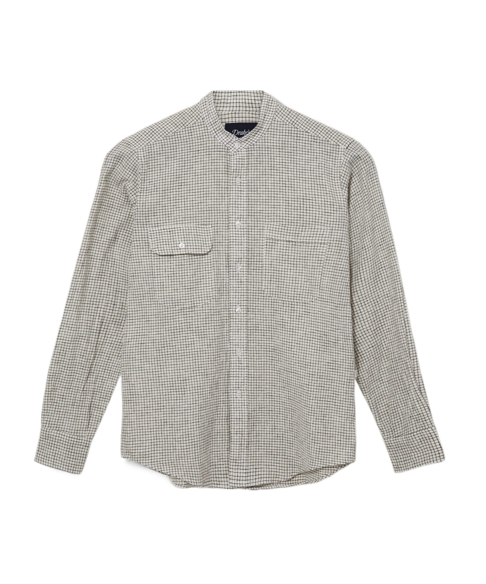 Drake's London Plaid Shirt In Gray