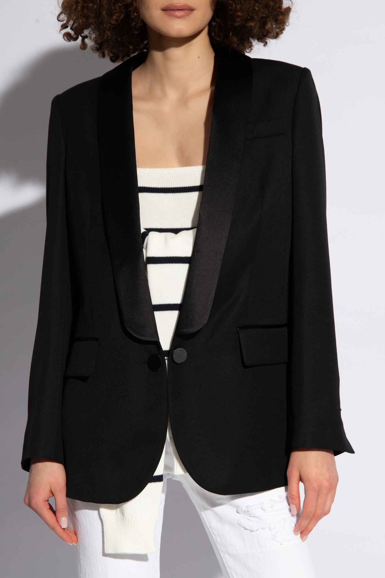 DSQUARED2 CRYSTAL-EMBELLISHED FRINGED BLAZER 
