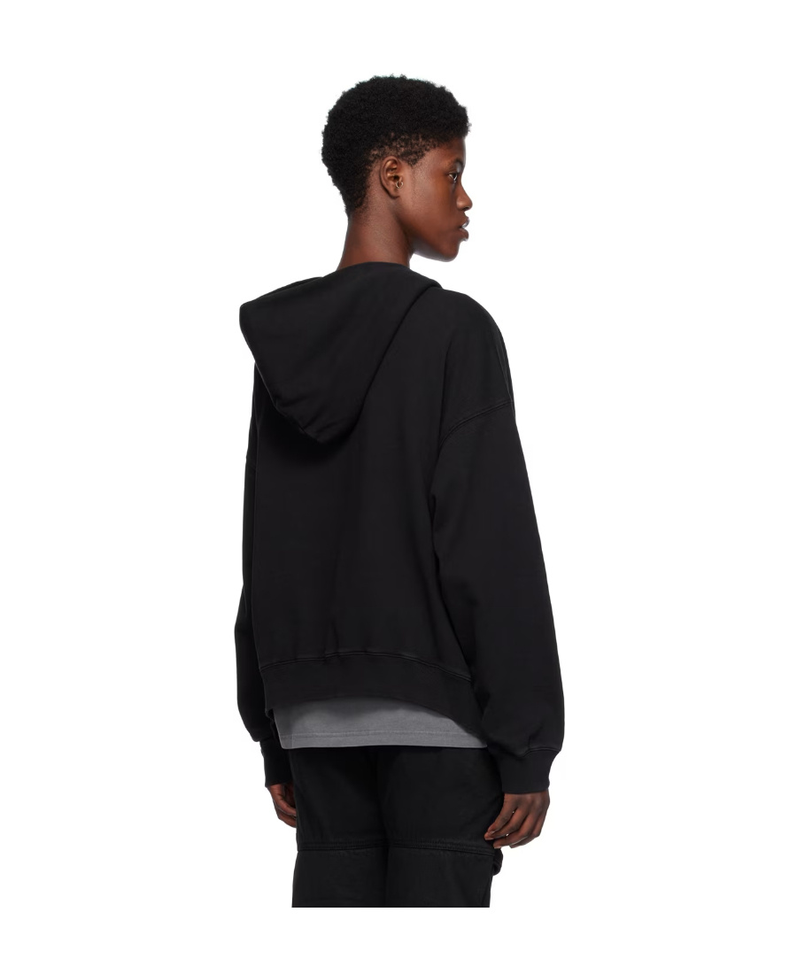 We11 Done Logo-print Zipped Hoodie In Black