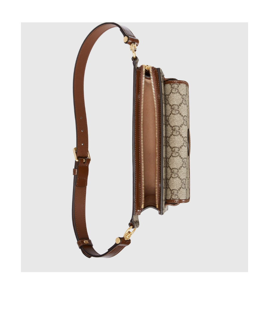 Gucci Gg Supreme Canvas Belt Bag In Nude