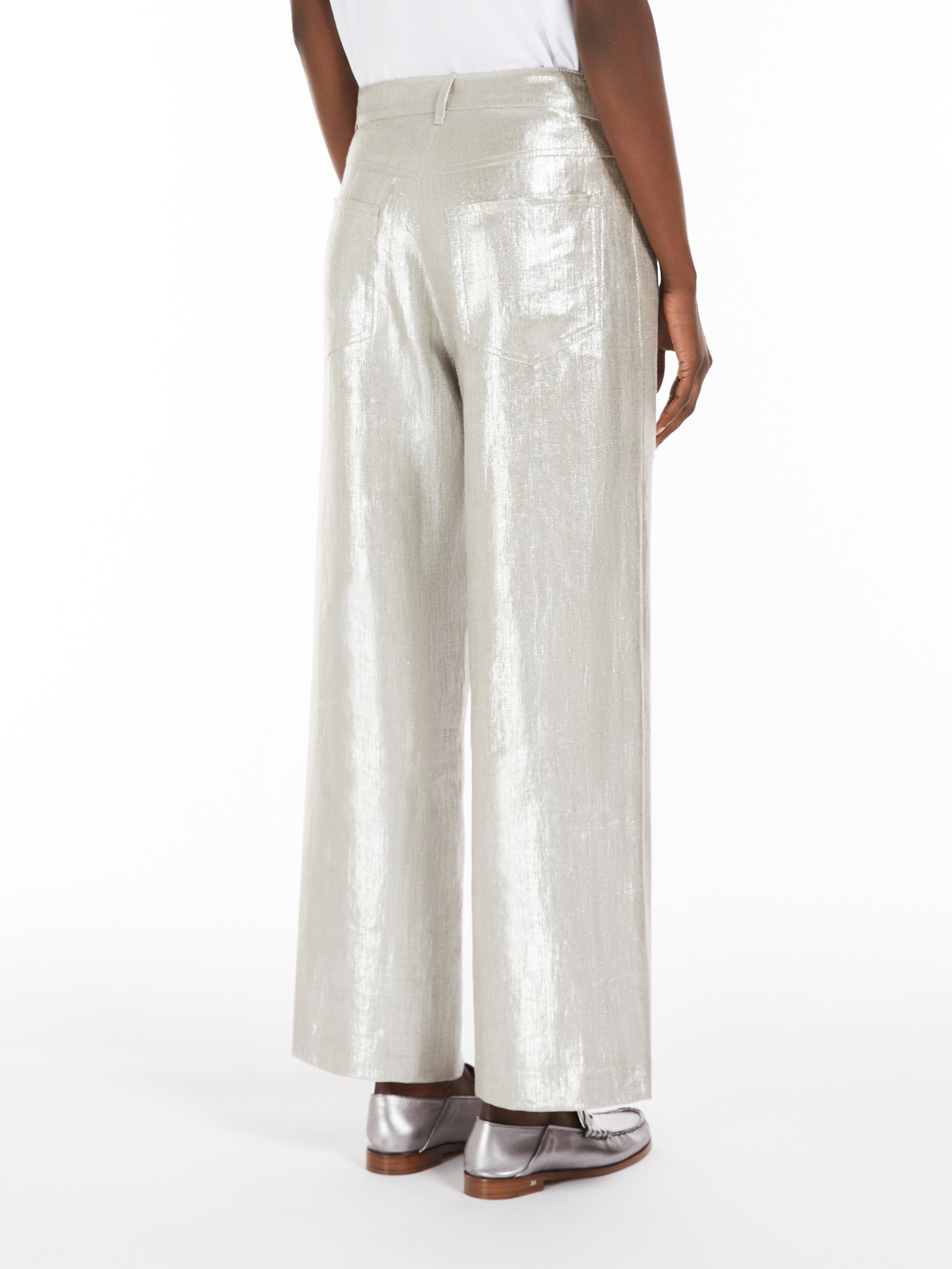 Max Mara Belt Loops Slacks In Silver