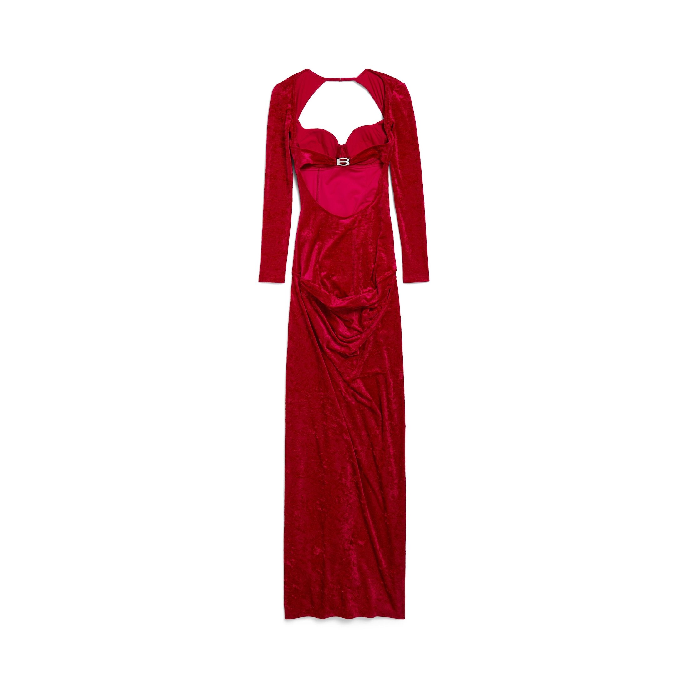 Balenciaga Women's Draped Maxi Dress In Garnet In Red