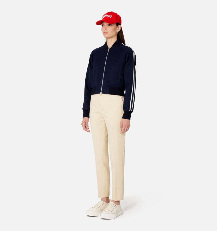 Ami Alexandre Mattiussi Stripe-trim Track Jacket In Black